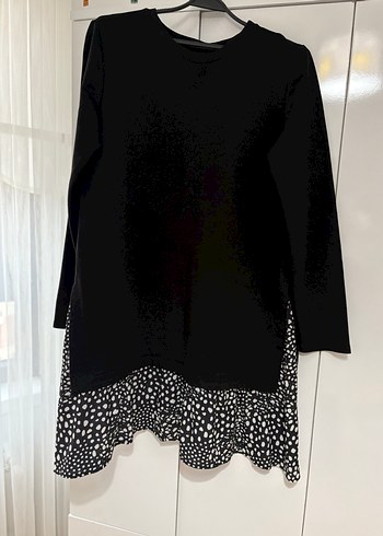 Uzun Kollu Siyah Kadın Tunik - Görsel 2