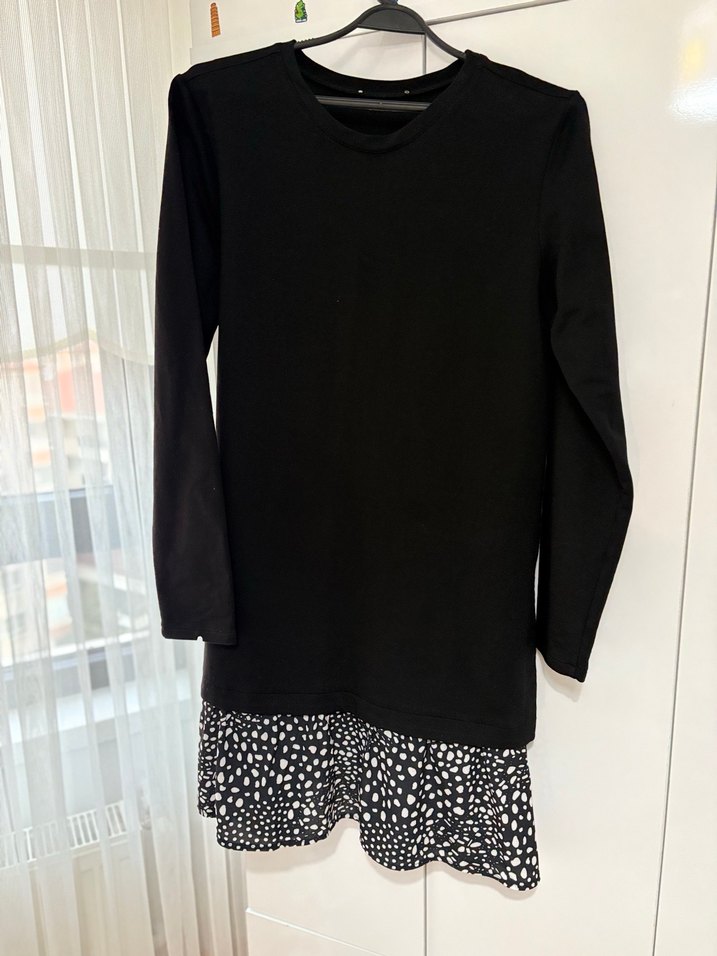 Uzun Kollu Siyah Kadın Tunik - Görsel 4