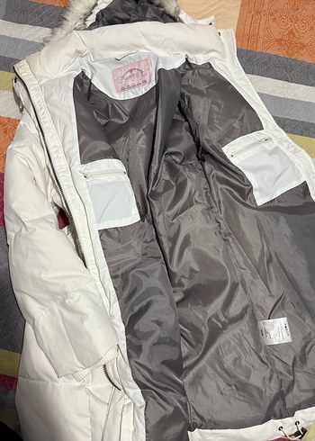 Beyaz Kürklü Kışlık Kadın Mont - Görsel 9