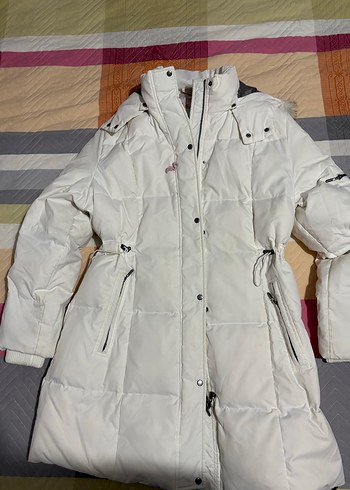 Beyaz Kürklü Kışlık Kadın Mont - Görsel 8