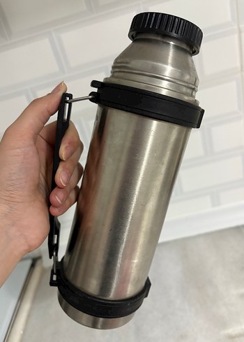Gri Çelik Termos Şişe - Görsel 5