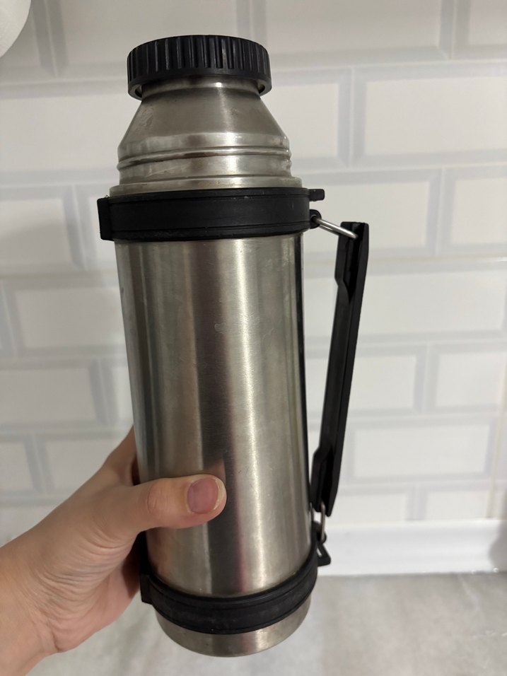 Gri Çelik Termos Şişe - Görsel 4