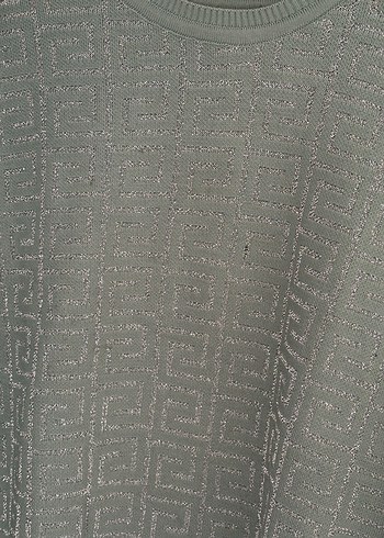 Gri Örgü Desenli triko tunik - Görsel 3