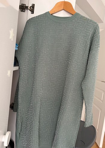 Gri Örgü Desenli triko tunik - Görsel 4