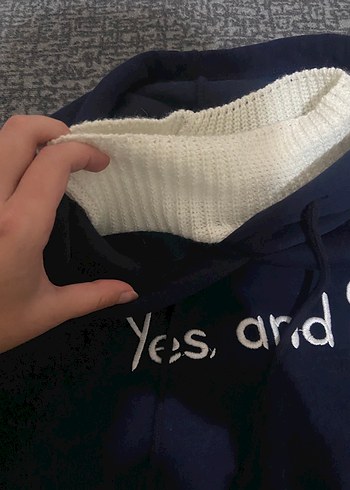 m Beden Lacivert kapüşonlu sweatshirt