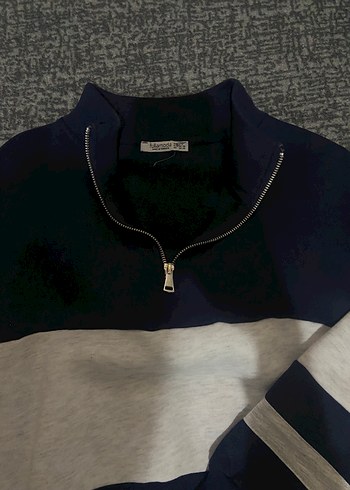 Defacto Lacivert Yarım Fermuarlı Sweatshirt