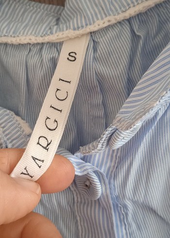 Düğmeli Beyaz Keten Midi Gömlek - Görsel 3