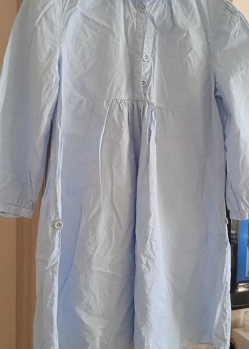 Düğmeli Beyaz Keten Midi Gömlek - Görsel 5