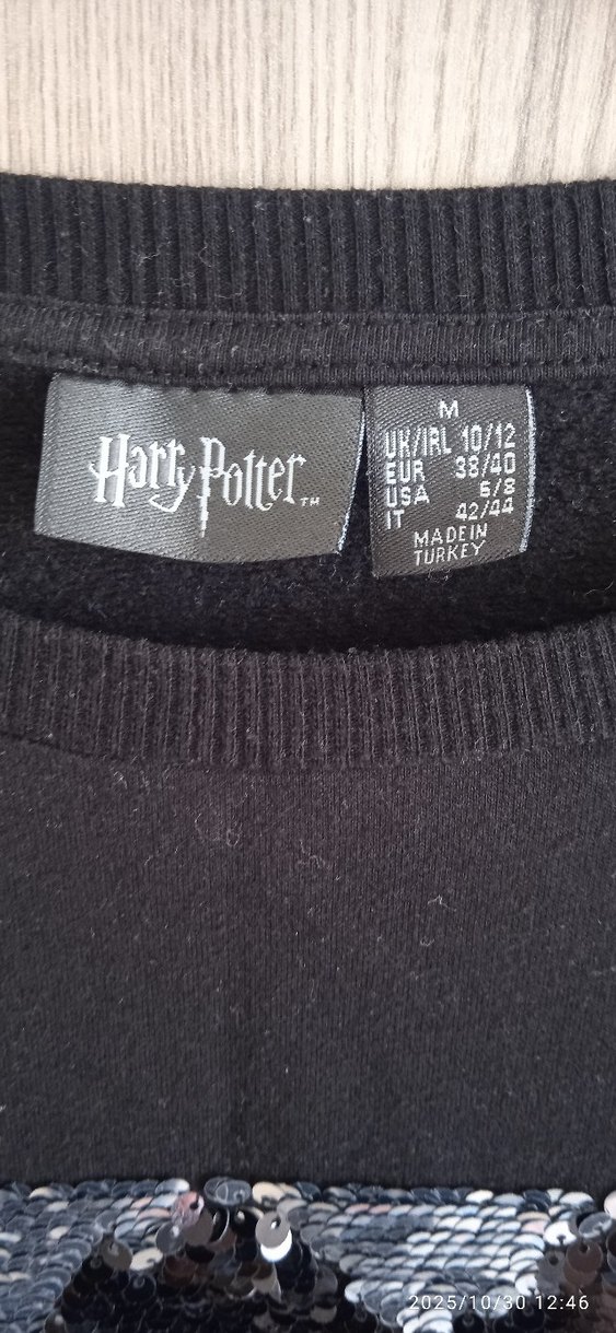 Parlak Siyah Slytherin Baskılı Sweatshirt - Görsel 2