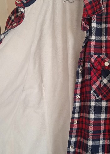 Kırmızı Kareli Kadın Gömlek - Görsel 4