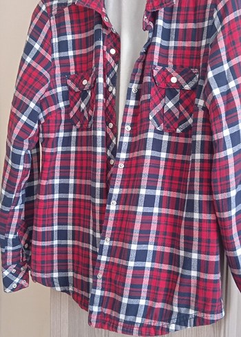 Kırmızı Kareli Kadın Gömlek - Görsel 2