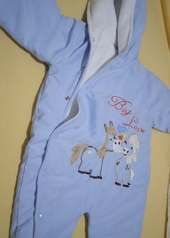 Mavi Baskılı Bebek Tulumu Fermuarlı - Görsel 2