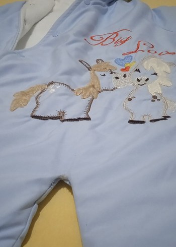 Mavi Baskılı Bebek Tulumu Fermuarlı - Görsel 4