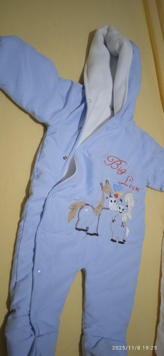 Mavi Baskılı Bebek Tulumu Fermuarlı - Görsel 2