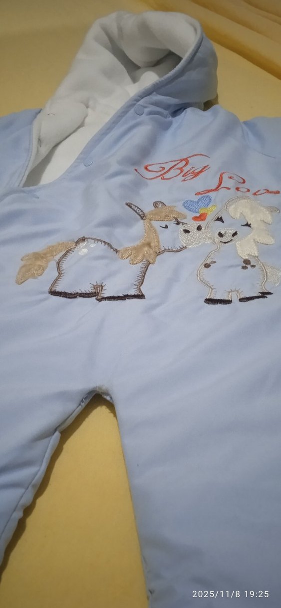 Mavi Baskılı Bebek Tulumu Fermuarlı - Görsel 4