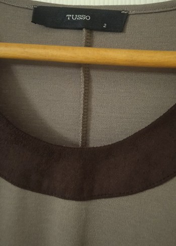 Kadın Bej Uzun Kollu Salaş Uzun Elbise - Görsel 4