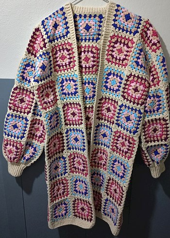 Kadın Çok Renkli Bohem Örgü Hırka - Görsel 3