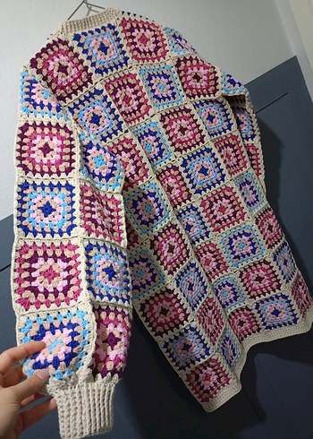 Kadın Çok Renkli Bohem Örgü Hırka - Görsel 4