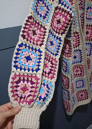 Kadın Çok Renkli Bohem Örgü Hırka - Görsel 6