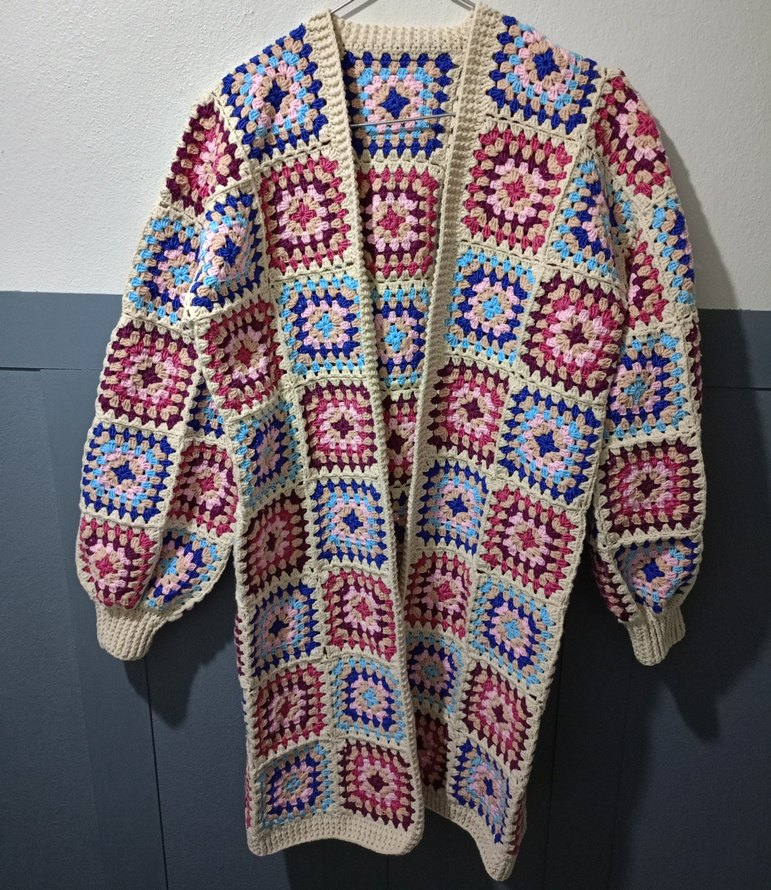 Kadın Çok Renkli Bohem Örgü Hırka - Görsel 3