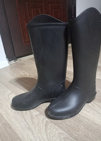 Siyah Kadın Biker Yağmur Çizmesi - Görsel 3