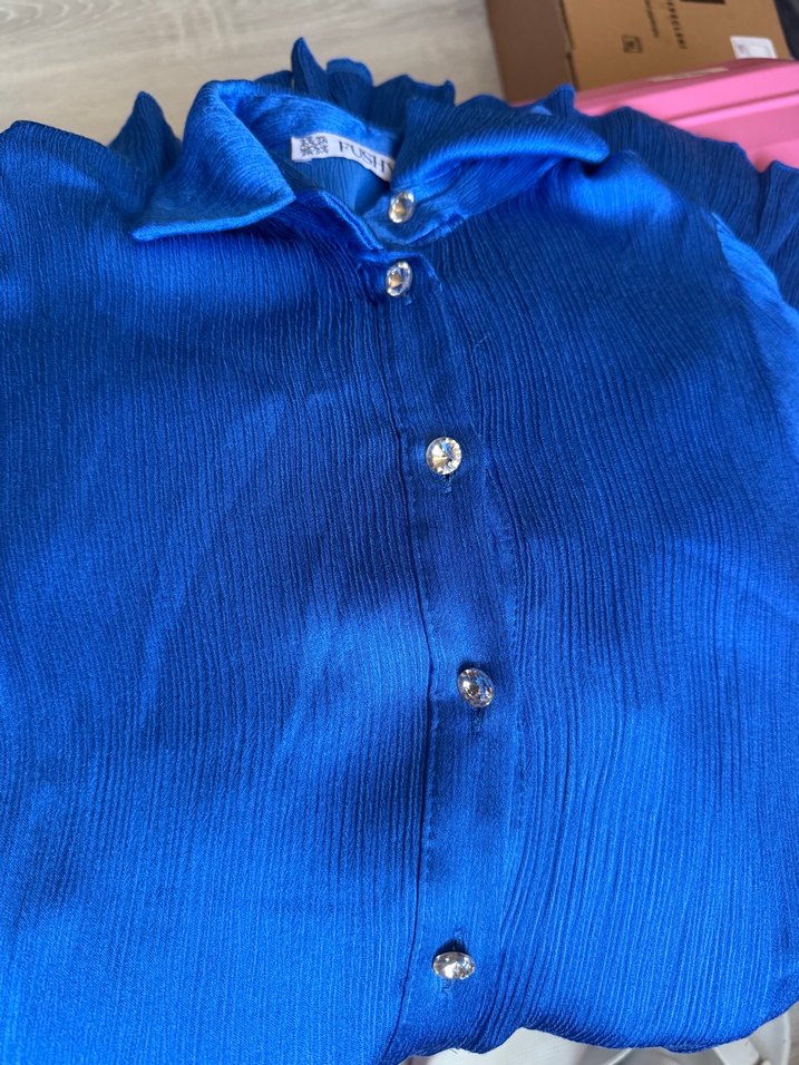 Mavi Drapeli Uzun Kadın Parti Elbisesi - Görsel 5