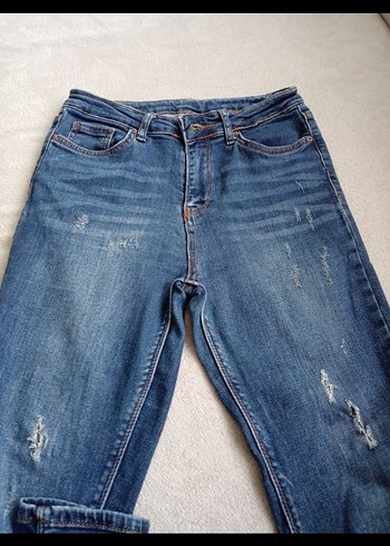 27 Beden Kadın Mavi Denim Midi Boy Kot Pantolon