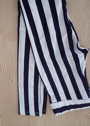 Kız Çocuk Çizgili Pilili Tayt - Görsel 2