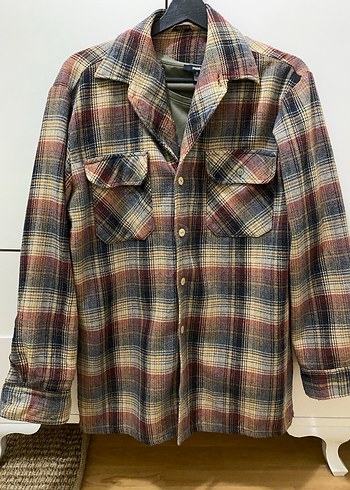 Kadın Vintage Oversize Ekoseli Uzun Kollu Gömlek - Görsel 2