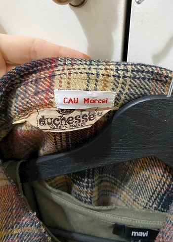 Kadın Vintage Oversize Ekoseli Uzun Kollu Gömlek - Görsel 4