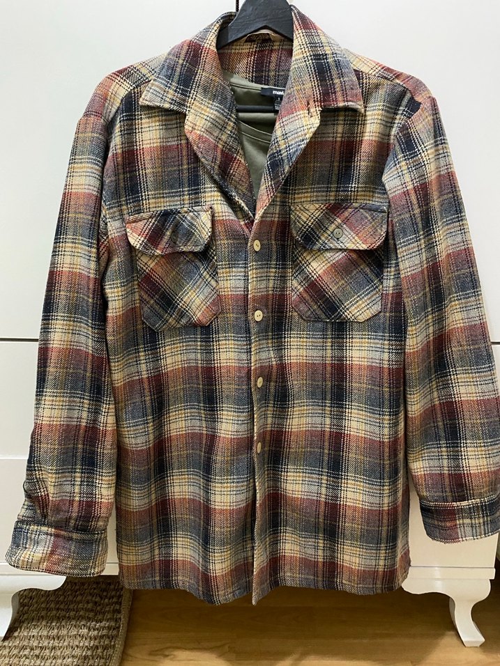 Kadın Vintage Oversize Ekoseli Uzun Kollu Gömlek - Görsel 2