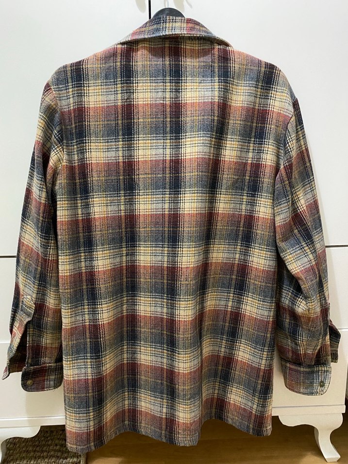 Kadın Vintage Oversize Ekoseli Uzun Kollu Gömlek - Görsel 3