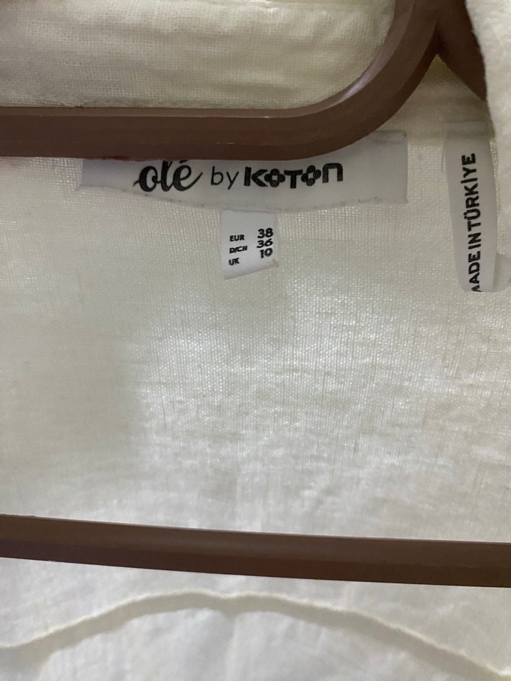 Koton Kısa Kollu Crop Keten Gömlek - Görsel 3