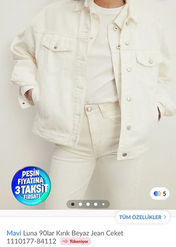 Mavi Marka Luna Beyaz Jean Ceket - Görsel 4