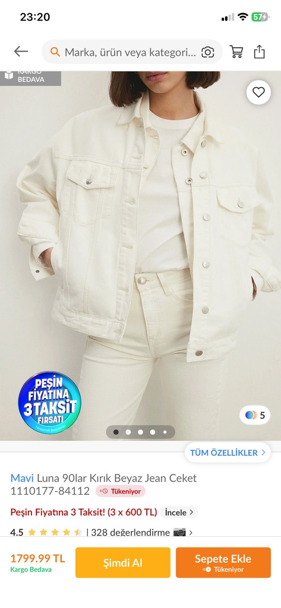 Mavi Marka Luna Beyaz Jean Ceket - Görsel 4