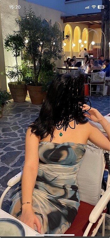 Zara ZARA SOYUT DESENLİ TÜL MİDİ ELBİSE