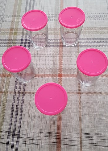LAV Pembe Kapaklı 5'li Cam Saklama Kabı 520cc - Görsel 5