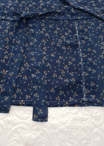 Lacivert  Bağlamalı Bohem Kimono - Görsel 8