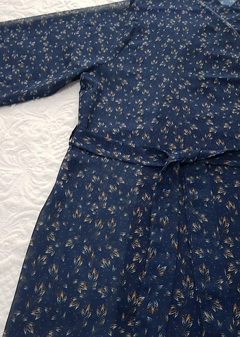 Lacivert  Bağlamalı Bohem Kimono - Görsel 9