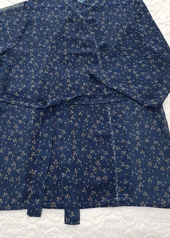 Lacivert  Bağlamalı Bohem Kimono - Görsel 7