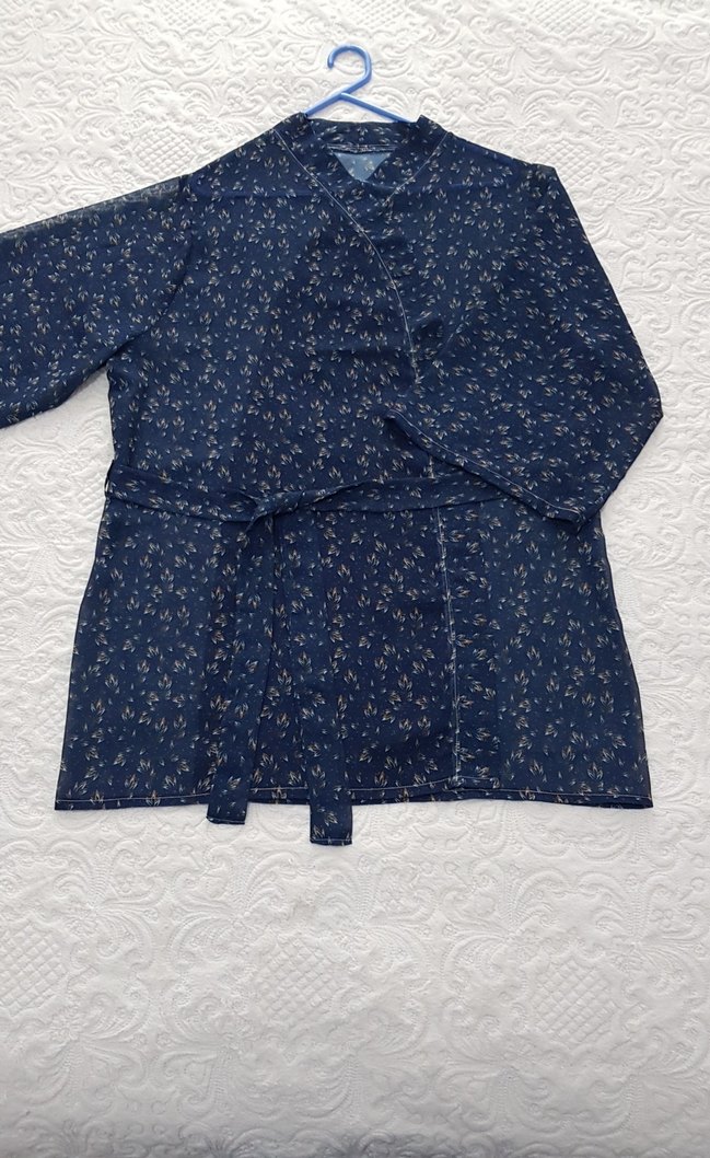 Lacivert  Bağlamalı Bohem Kimono - Görsel 5