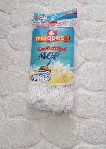 Endüstiriyel Mop Renkli Saplı Beyaz Paspas Başlığı - Görsel 2