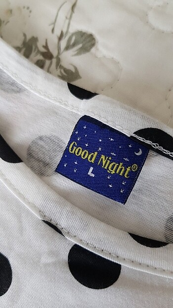 Diğer Good Night puantiyeli askılı gecelik L beden (hediyeli)