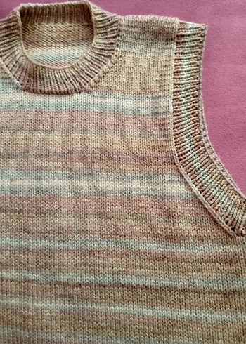 Bej Bohem el örgüsü süveter - Görsel 3