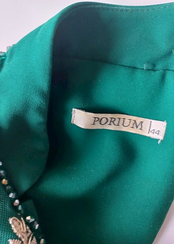 Yeşil İşlemeli Dantelli Uzun Abiye Elbise - Görsel 6