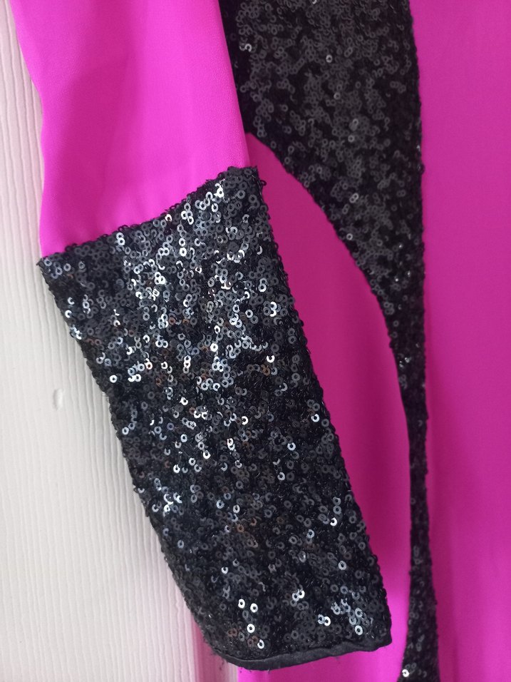 Uzun Kollu Mor Drapeli Gece Elbisesi - Görsel 2