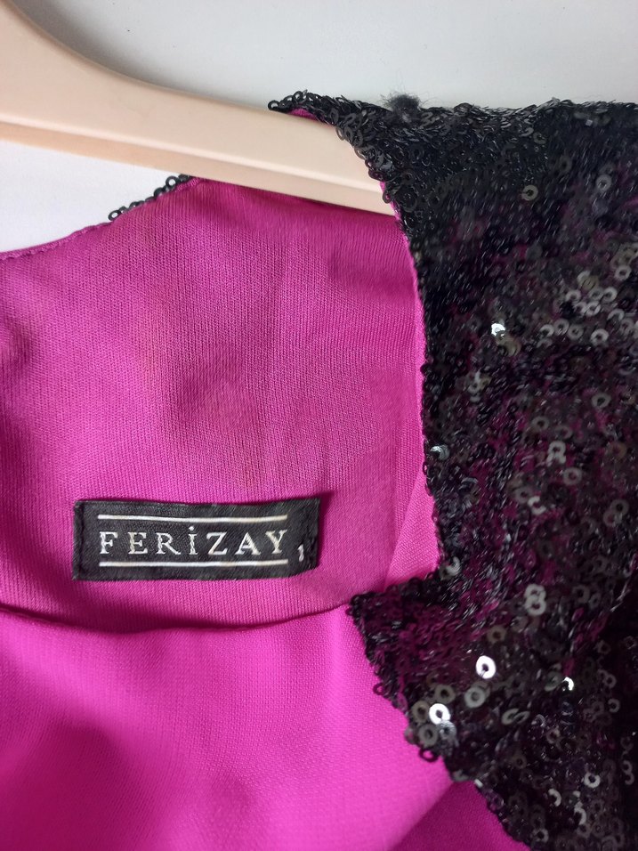 Uzun Kollu Mor Drapeli Gece Elbisesi - Görsel 3