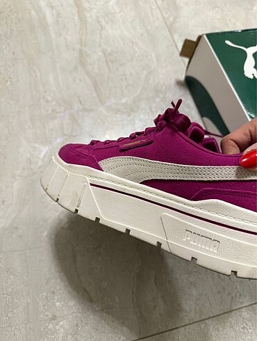 39 Beden pembe Renk Puma mayze fuşya deri snekaer