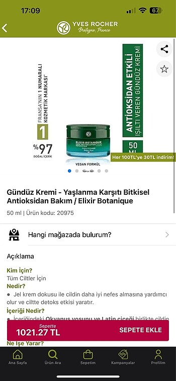 Beden Yves Rocher Elixir Botanique Day repairing