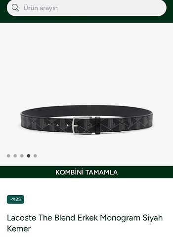 Lacoste Minimalist Siyah Erkek Kemer